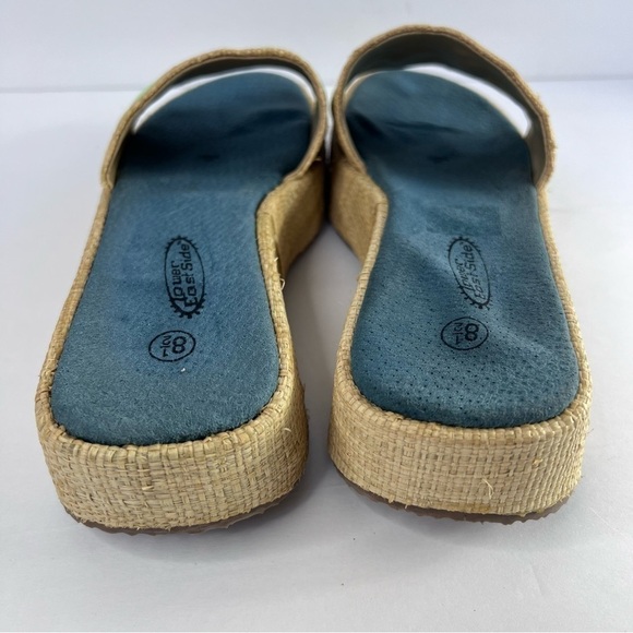 Vintage Straw Flower Slides, Embroidered Daisies, Y2K platform Sandals 8.5 - Picture 7 of 9